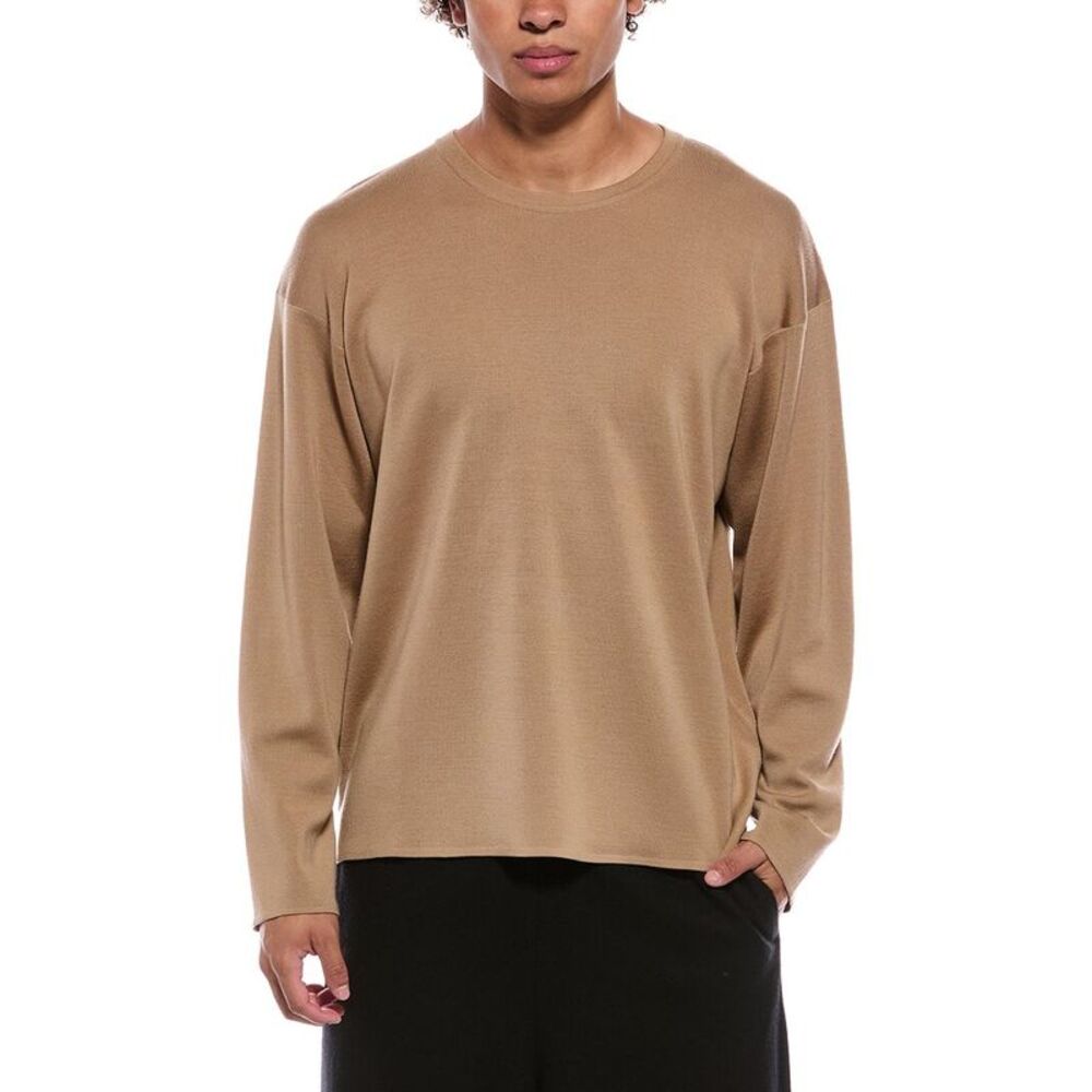 Pangaia Mens  Wool Crewneck Sweater, Brown